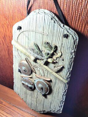 Fly Fishing Reels and Rod 3D Wall Plaque Cabin Decor Circa 2000